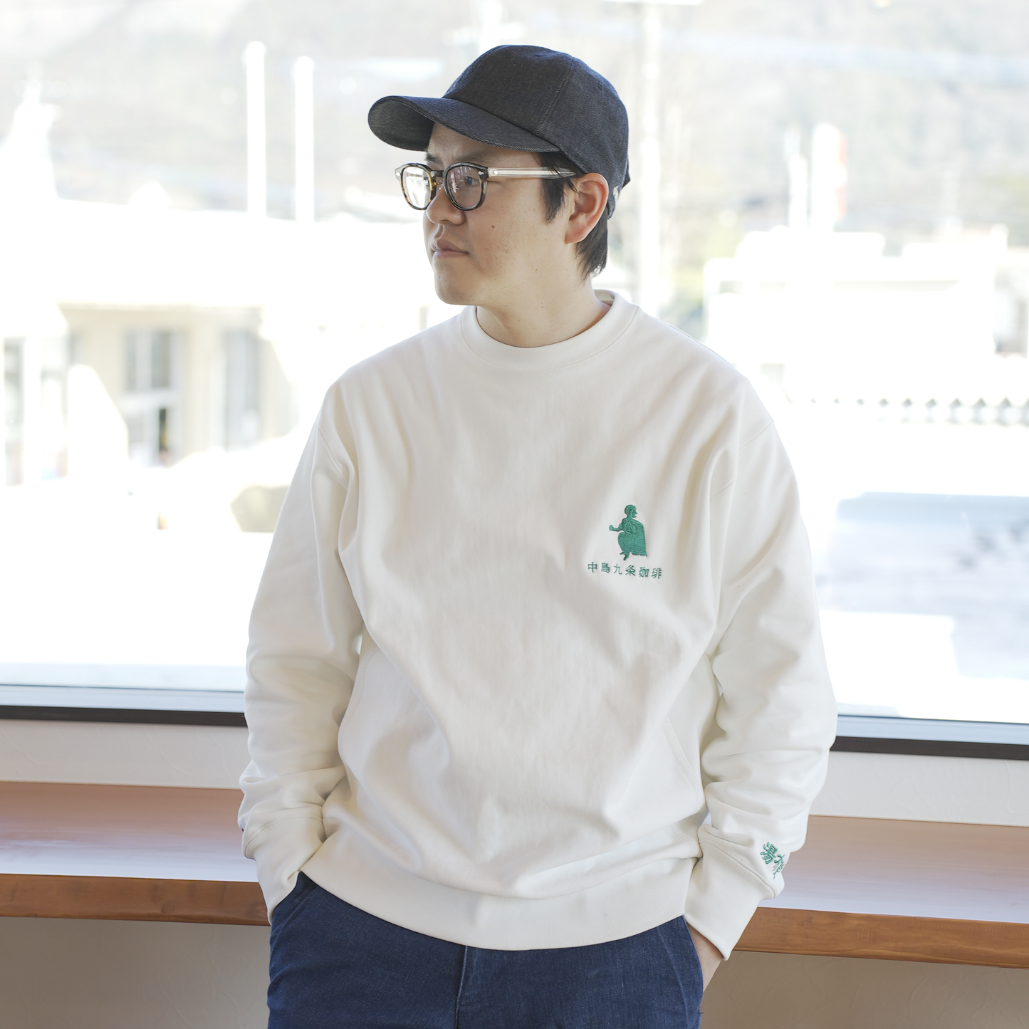 (New) W.J.P × 中島九条珈琲 「Yufuin DUDE」SWEAT (WHITE)